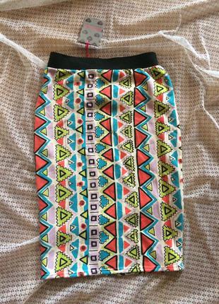 Крутая яркая теплая миди юбка boohoo