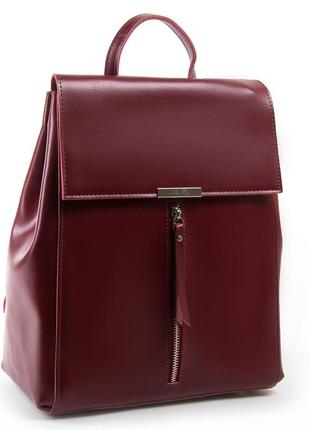 Кожаный женский рюкзак а. rai 012-46 красного цвета, рюкзак девушке на каждый день