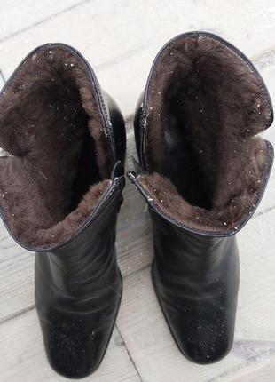 ❄🖤шикарние кожание сапоги, зимние черевики 39-40 размер7 фото