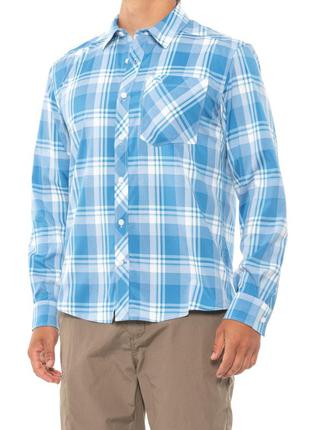 Мужская рубашка simms outpost plaid shirt upf 30 long sleeve