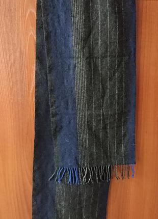 Стильный шерстяной шарф с бахромой для мужчин / унисекс 1,6м х 30см4 фото