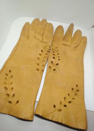 Брендові шкіряні рукавички gant chanut
