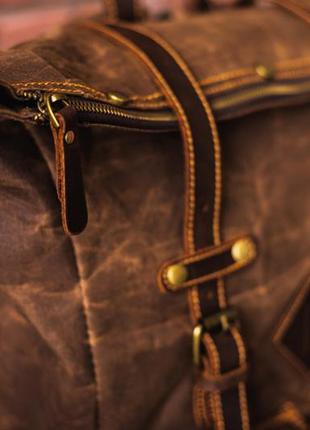 Рюкзак роллтоп вощеный канвас; натуральная кожа2 фото