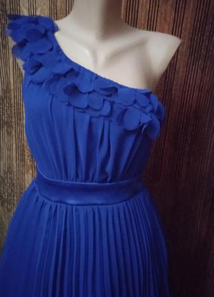 Синее шифоновое платье бренд new look
