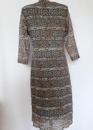 Итальянское платье миди в звериный принт james lakeland(размер 12-14)4 фото