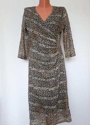 Італійське сукню міді в звіриний принт james lakeland(розмір 12-14)