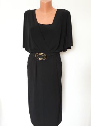 Черное платье миди evan-picone (размер 38-40)