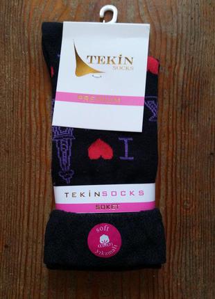 Шкарпетки високі з принтом париж paris чорні ароматизовані1 фото