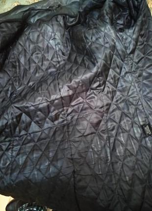 Кожаное утепленное пальто френч с карманами, 50-545 фото