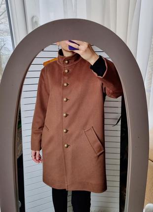 Jaeger шерстяное винтажное пальто цвета кэмэл с резными пуговицами1 фото
