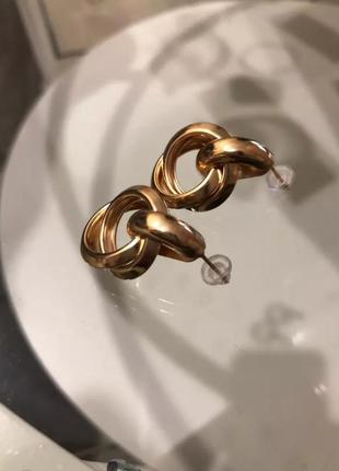 Серьги серёжки кольца в золоте массивные гвоздики тренд хит мода6 фото
