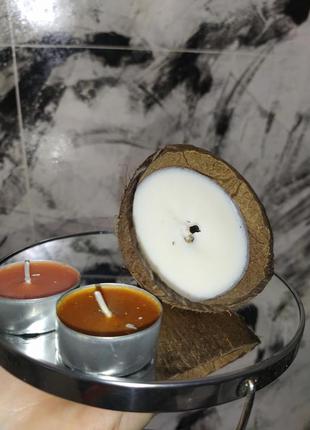 Свічка в шкаралупі кокоса 🥰1 фото