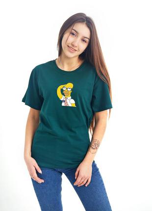 Футболка  взрослая зеленая симпсоны , модная летняя футболка гомер симпсон2 фото