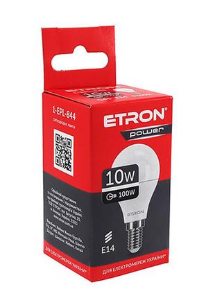 Лампа светодиодная etron power light 1-epl-844 g45 10w 4200k 220v e14