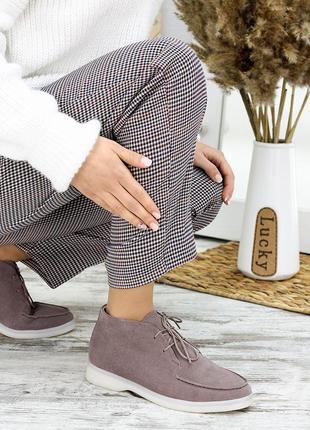 Женские мокасины туфли замшевые
