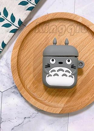 Захисний силіконовий чохол з карабіном для airpods 1/2 та tws "totoro"