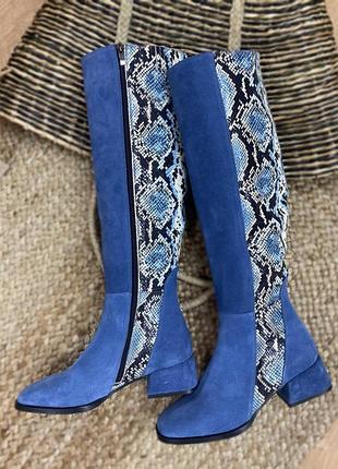 Чоботи об'єднані belucci шкіра натуральна і засш осінь зима