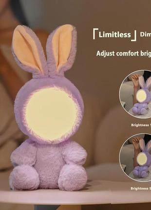 Іграшка-лампа led у вигляді ведмедика або зайця c bluetooth нічник-колонка1 фото