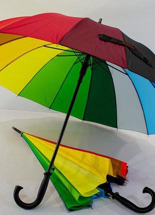 Радужный зонт трость 16 спиц большой купол . венгрия