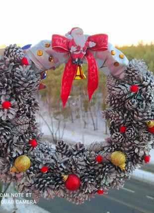 Венок на дверь. венок новогодний .