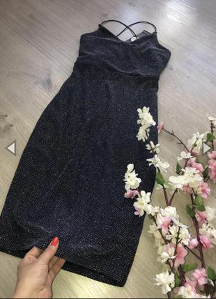 Вечернее облегающее люрексовое платье, вечернее платье миди,2 фото
