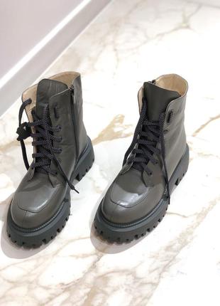 Ботинки зимние кожаные черевики зимові шкіра2 фото