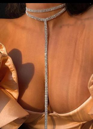 Чокер цепочка колье ожерелье многослойный подвеска хит тренд мода