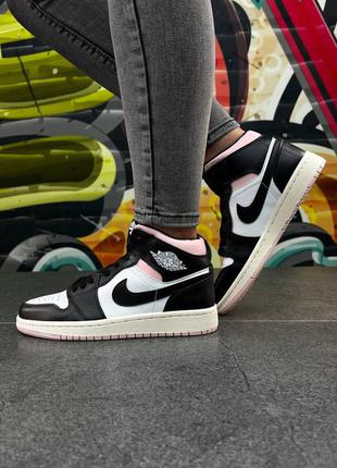 Жіночі кросівки air jordan 1 high black/pink