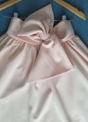 Роскошная неопреновая юбка солнце-клеш миди с бантом и поясом asos9 фото