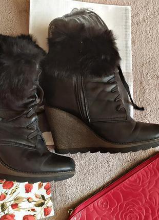Шикарные зимние ботинки полусапожки натуральная кожа и мех1 фото