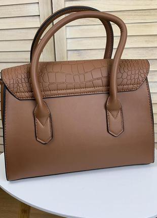 Женская сумка через плечо стильная и модная сумочка подкова под рептилию5 фото
