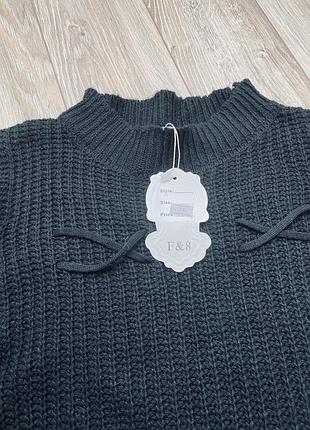 Чорна кофта широкого крою 3