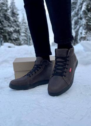 Кожаные зимние ботинки levi’s❄️