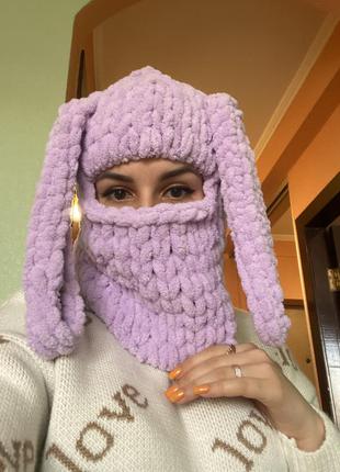 Плюшева балаклава з вушками7 фото