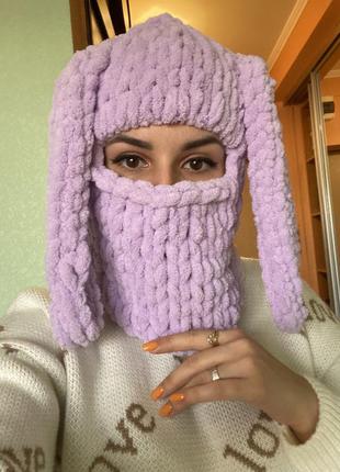Плюшева балаклава з вушками8 фото