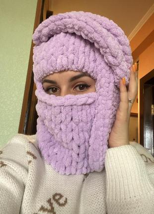 Плюшева балаклава з вушками10 фото