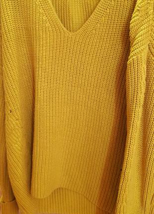 Желтая теплая кофта oversize1 фото