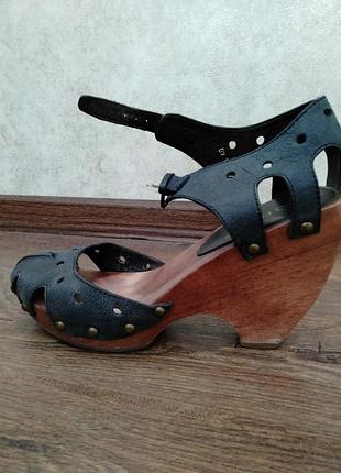 Босоножки сабо кожаные qige