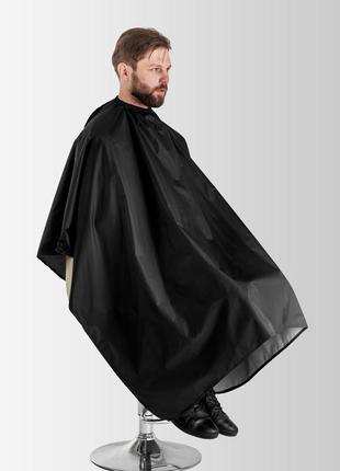 Пеньюар парикмахерский vsetex черный | накидка для клиента салона красоты