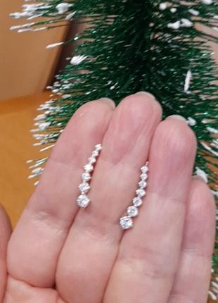 Серьги каффы срибные 3