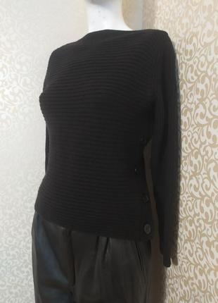 Чорний короткий светр шерсть monari італія2 фото