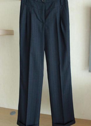 Шерстяные брючки с завышенной талией с подтяжками кюлоты палаццо