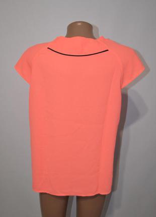 Блуза неоновая оранжевая яркая декор черной лентой, kilky, m/l (2646)2 фото