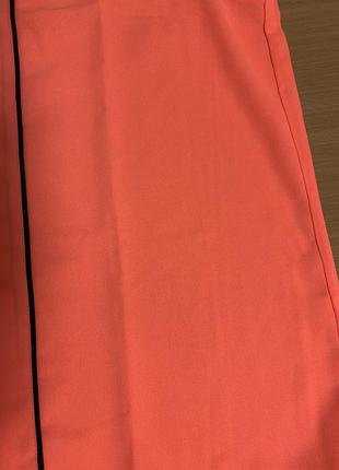 Блуза неоновая оранжевая яркая декор черной лентой, kilky, m/l (2646)5 фото