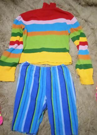 Новорічний різнобарвний карнавальний костюм пеппі довга панчоха хлопавка новорічний карнавальний пеппі довга панчоха яскравий яскравий веселка веселка