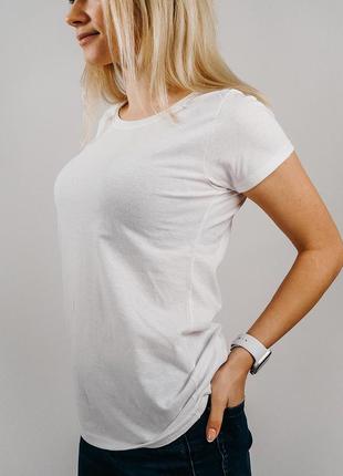 Базова біла жіноча футболка 100% бавовна (25 кольорів)2 фото