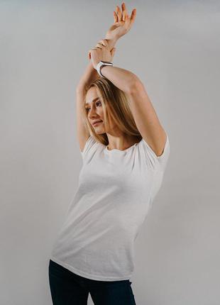 Базовая белая женская футболка 100% хлопок (25 цветов)4 фото