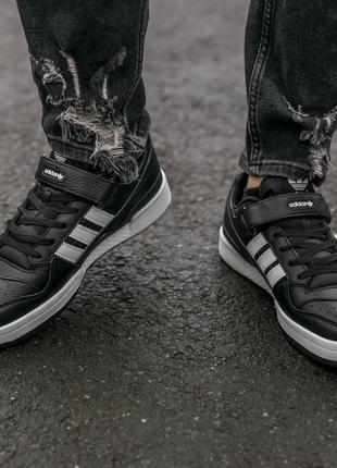 Adidas forum mid black, кросівки чоловічі адідас форум5 фото