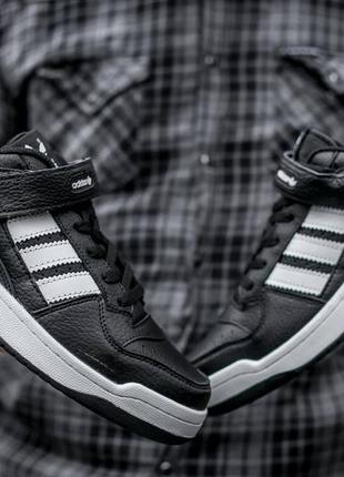 Adidas forum mid black, кроссовки мужские адидас форум8 фото