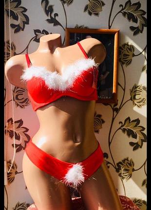 Італія новорічний комплект трусики бюстгальтер